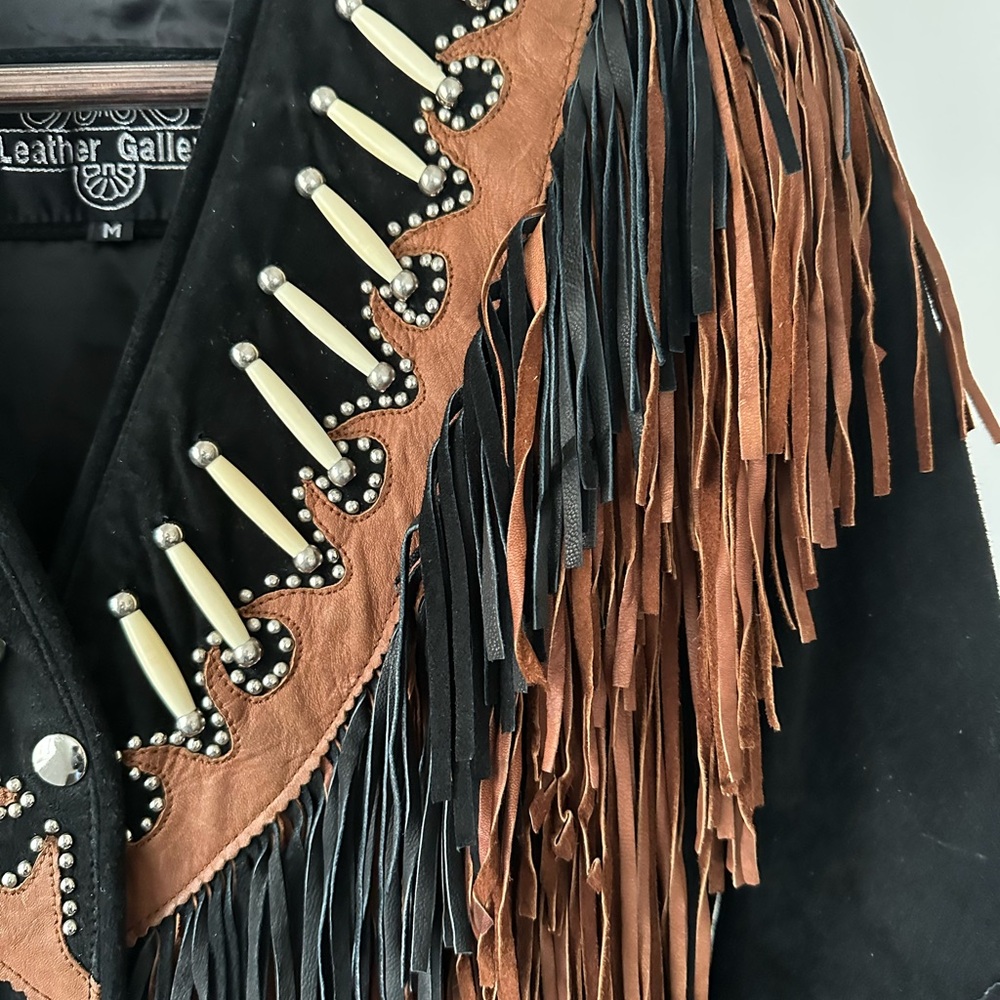 Leather Gallery Fringe Western Jacket Size Medium - Picture 2 of 7